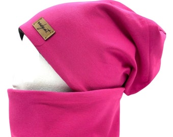 PINK UNI, bonnet avec boucle assortie ou individuellement, ensemble hiver, ensemble automne, ensemble transition