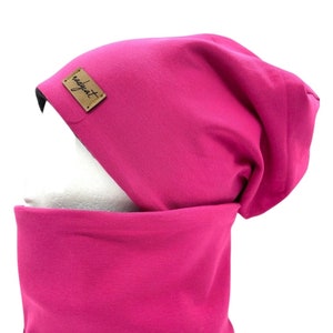 PINK UNI, Beanie with matching loop or individually, winter set, autumn set, transition set, gift for Christmas