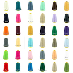 10 Colors - OVERLOCK YARN Sewing Thread, 3000 Yards