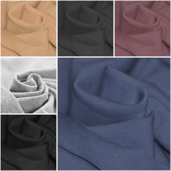 SUMMER SWEAT fabrics, French Terry, unbrushed, various colors