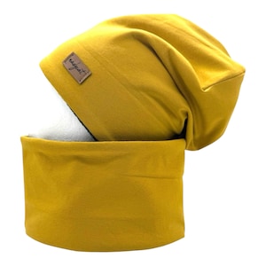 MUSTARD YELLOW UNI Beanie & matching Loop or each individually, winter set, autumn set, transition set, gift for Christmas