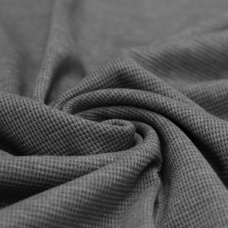 NEW Waffle knit jersey melange / waffle jersey / waffle fabric, 100% cotton, various colors with a melange look dunkelgrau melange