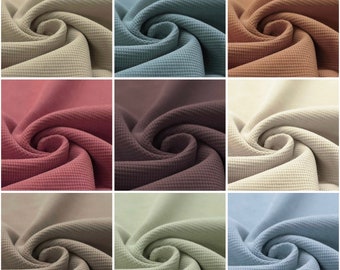 Waffle knit jersey / waffle jersey / waffle fabric, 100% cotton, various colors