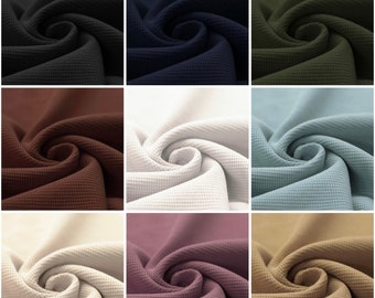 Waffle knit jersey / waffle jersey / waffle fabric, 100% cotton, various colors