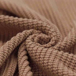 BIG KNIT STRICKSTOFF, coarse knit, cotton, meter goods, coarse mesh, different colours kamel (518)