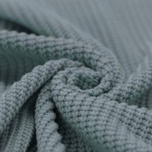 BIG KNIT STRICKSTOFF, coarse knit, cotton, meter goods, coarse mesh, different colours altgrün (514)