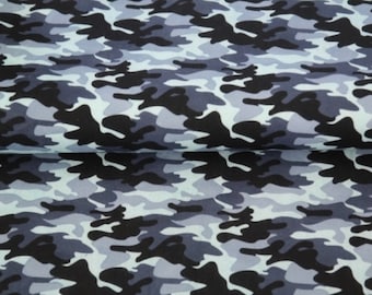 11.90 Euro/meter CAMOUFLAGE cotton, blue - black