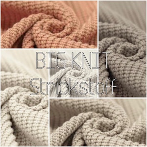BIG KNIT KNIT FABRIC, chunky knit, cotton, sold by the meter, coarse mesh, various colors