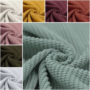 BIG KNIT KNIT FABRIC, coarse knit, cotton, sold by the meter, coarse mesh, various colors