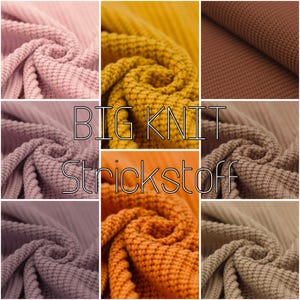 BIG KNIT KNIT FABRIC, chunky knit, cotton, sold by the meter, coarse mesh, various colors