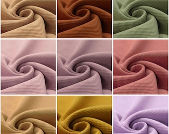 Waffle knit jersey / waffle jersey / waffle fabric, 100% cotton, various colors