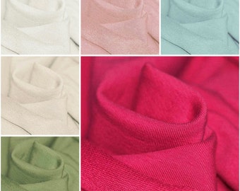 SUMMER SWEAT fabrics, French Terry, unbrushed, various colors