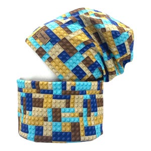 BLOQUES DE CONSTRUCCIÓN Marrón ladrillo, bloques encajables, Piedras, gorro con lazo a juego o cada uno individualmente, conjunto de invierno, conjunto de transición, conjunto de gorro