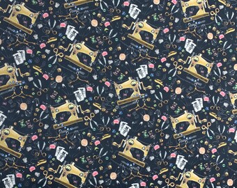 14.90 Euro/meter HANDMADE CANVAS, black-multicoloured
