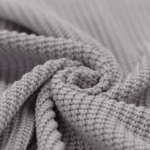 BIG KNIT STRICKSTOFF, coarse knit, cotton, meter goods, coarse mesh, different colours hellgrau (508)