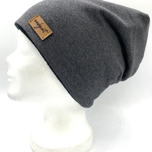 ANTHRACITE mottled, beanie with matching loop or individually, winter set, autumn set, transition set image 2