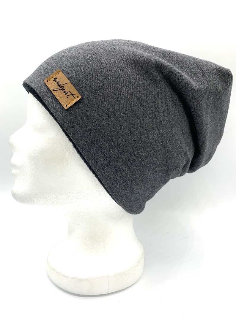 ANTHRACITE mottled, beanie with matching loop or individually, winter set, autumn set, transition set image 2