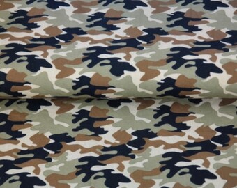 11.90 Euro/meter CAMOUFLAGE cotton, green - brown - black