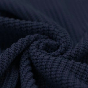 BIG KNIT STRICKSTOFF, coarse knit, cotton, meter goods, coarse mesh, different colours navy (502)
