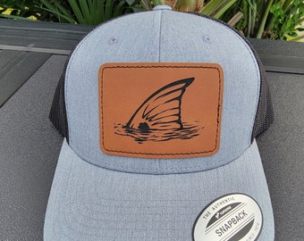 Tailing Redfish Trucker Hat | Laser Engraved Patch Hat | Redfish Hat | Fishing Hat | Redfish Tail | Fishing Gift for Man | Redfish Gift