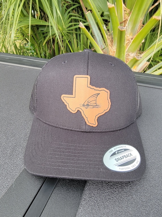 Texas Redfish Trucker Hat | Laser Engraved Patch Hat | Texas Redfish Hat | Texas Fishing Hat | Tailing Redfish