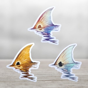 3 x Tailing Redfish Stickers | Redfish Tail | Redfish Decal | Red Drum | Fish Decal | Fishing Sticker | Yeti Decal | Tumbler Decal