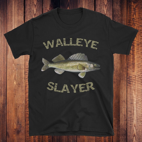 Vintage Walleye Slayer T-Shirt Funny Walleye Fishing Tee Vintage Walleye Slayer T-Shirt Funny Walleye Fishing Tee