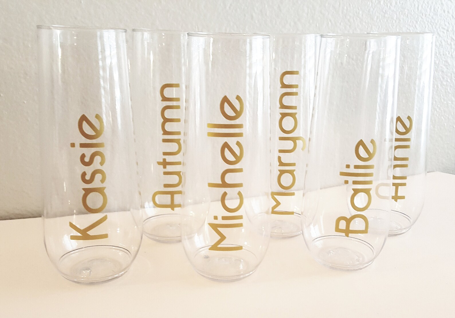 Set of 8 Personalized Flutes Name and Title/ Bridesmaid Gift Etsy