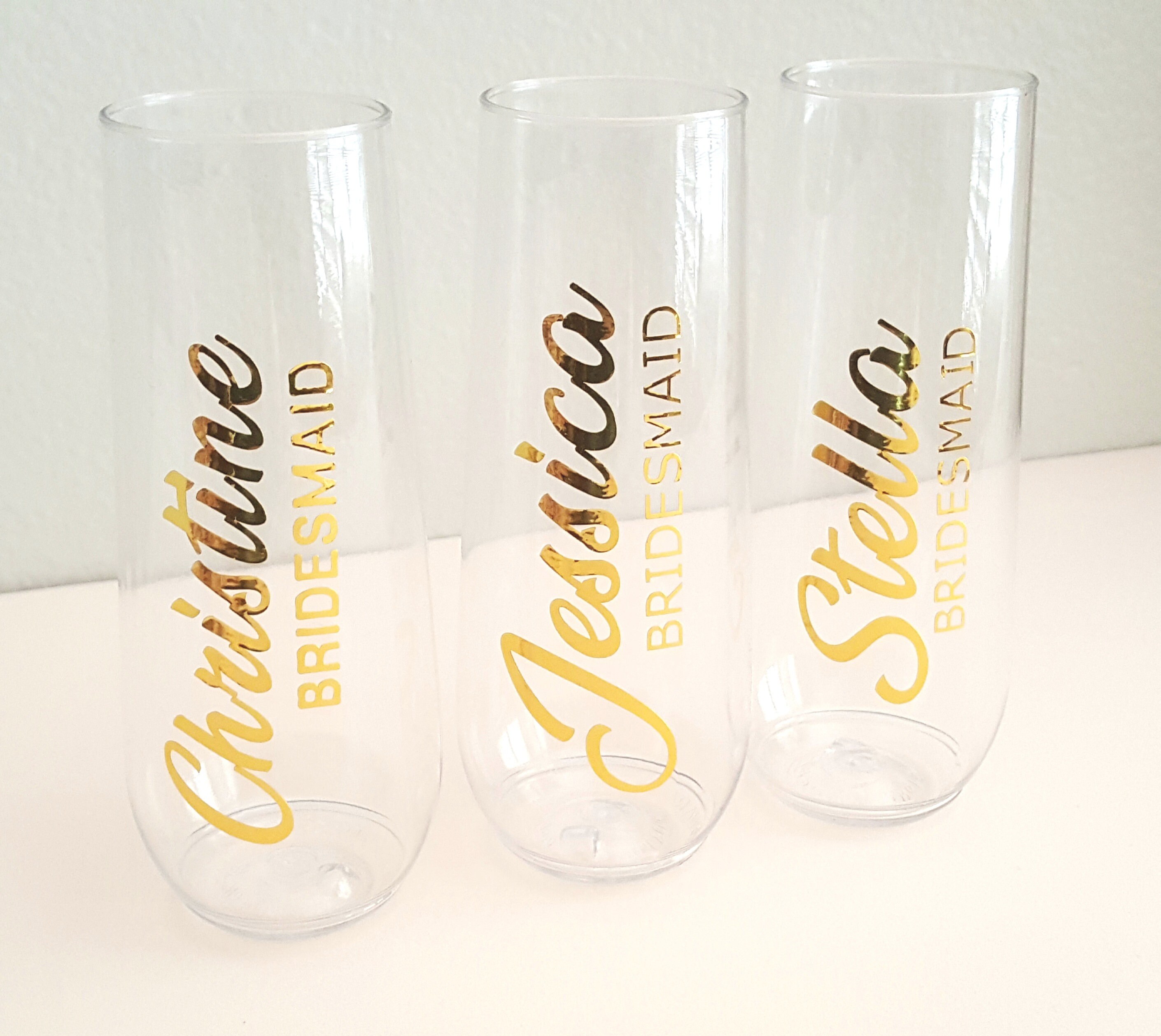 Set of 3 Personalized flutes name and title/ Bridesmaid Gift Etsy 日本