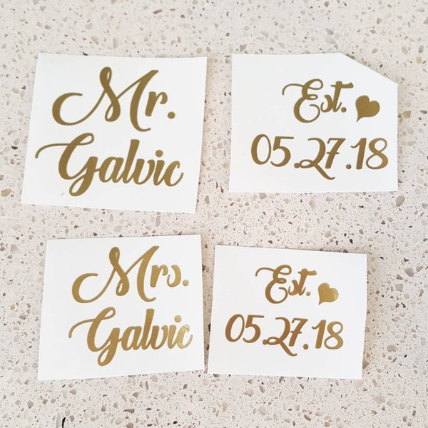 Mrs. And Mr. Decals / Bride must have decals / Something blue / Shoe decal