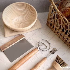 Banneton Bread Proofing Basket Set Round 9", 10" Sourdough Baking Set, Bread Baking Tools, Supplies Homemade Bread, Baker Gift,