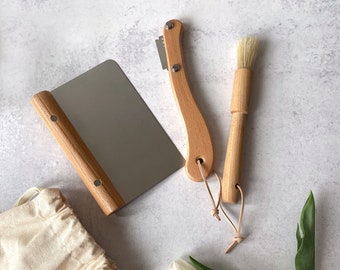Bread Baking Tool Set: Lame, Dough Scraper & Brush - Baker Gift