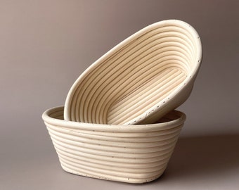 Handmade Oval Banneton, 8" and 9" Natural Rattan Sourdough Proofing Basket