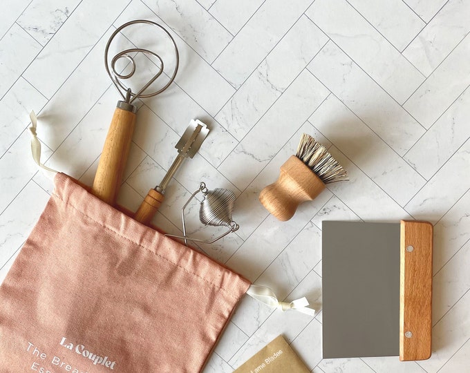 Bread Baking Essentials Set, Danish Whisk, Bread Lame, Dusting Wand