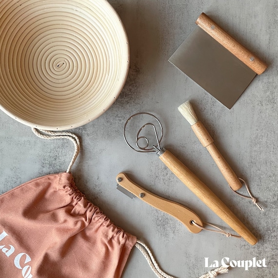 Sourdough Bread Proofing Kit: Banneton Basket, Liner, Whisk & Lame