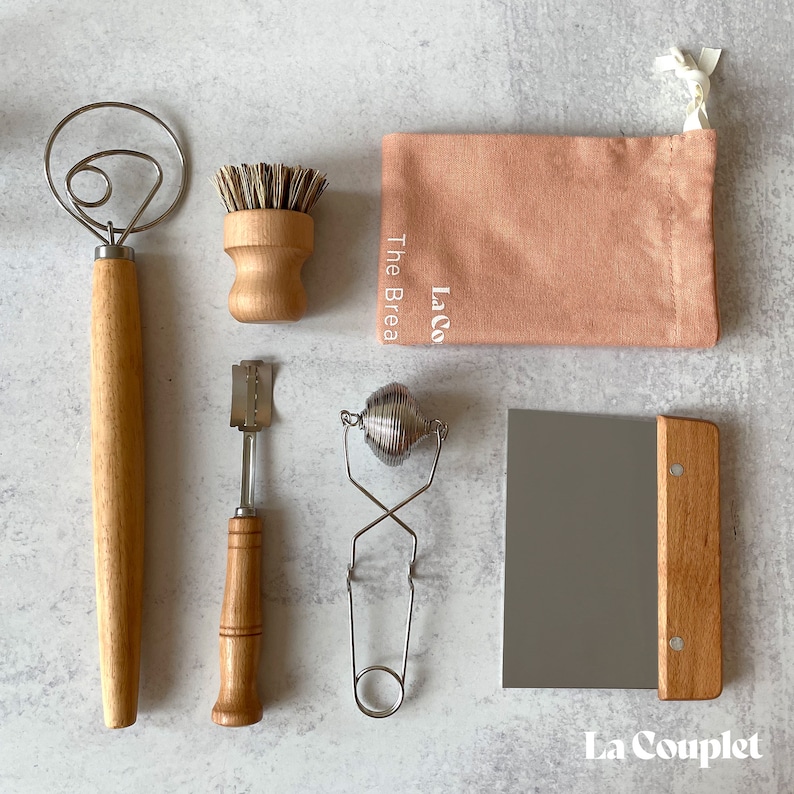 Bread Baking Essentials Set, Danish Whisk, Bread Lame, Dusting Wand
