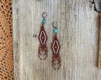 Handmade Beaded Earrings - Boho Earrings - Vintage Inspired Jewelry