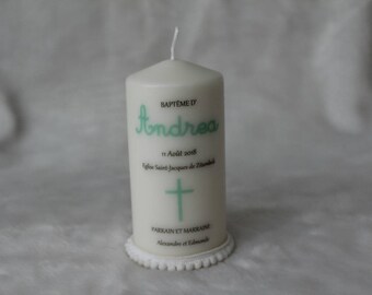 Personalized baptism candle