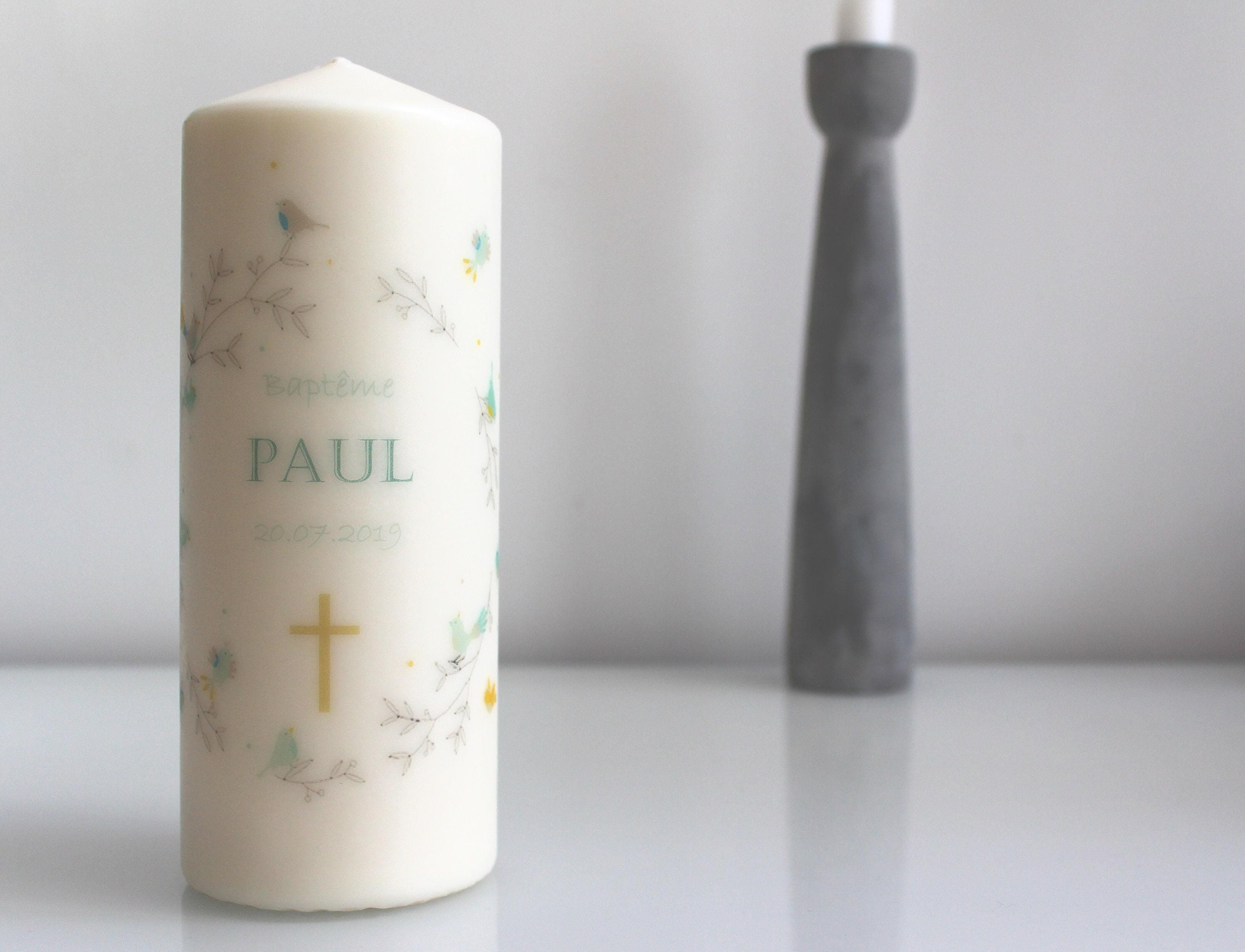 Bougie personnalisée aux hirondelles pour vos événements