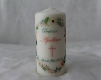 Personalized baptism candle