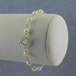 Bracelet with Toggle Clasp - Wire-wrapped Freshwater Pearls Necklace Sterling Silver - June Birthstone.