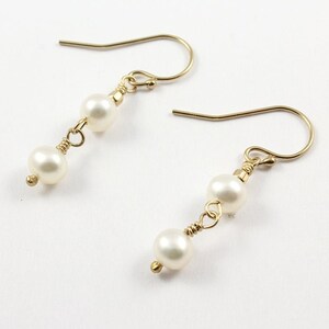 Wire Wrapped Pearl Earrings - 14k Gold Filled Earrings - Freshwater Pearls - Drop Earrings