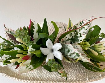 Fresh floral crown Oma'oma'o lei po'o haku - birthday wedding graduation - Pick up on O'ahu (HI) - Shipping and delivery not available