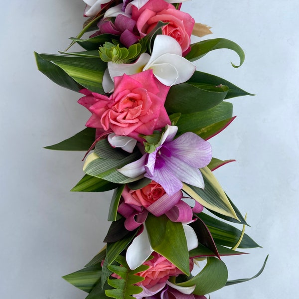 Fresh floral crown Polynesian Princess lei po'o birthday wedding graduation - Pick up O'ahu (HI) Shipping/delivery unavailable