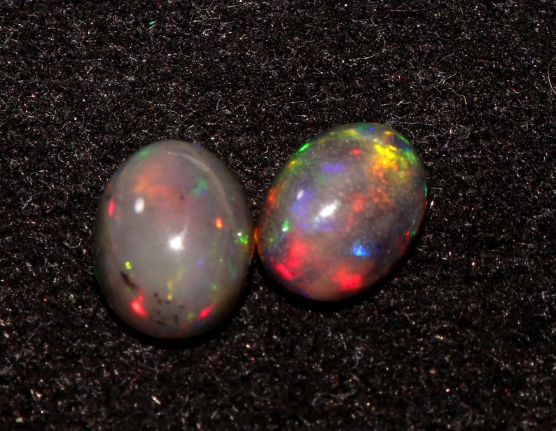 Dyed 9X7 MM Top Quality Natural Ethiopian Opal Welo Fire Gemstone Cabochon 2 Pic October Birthstone-Loose Gemstone 2.90 Carat ..A65