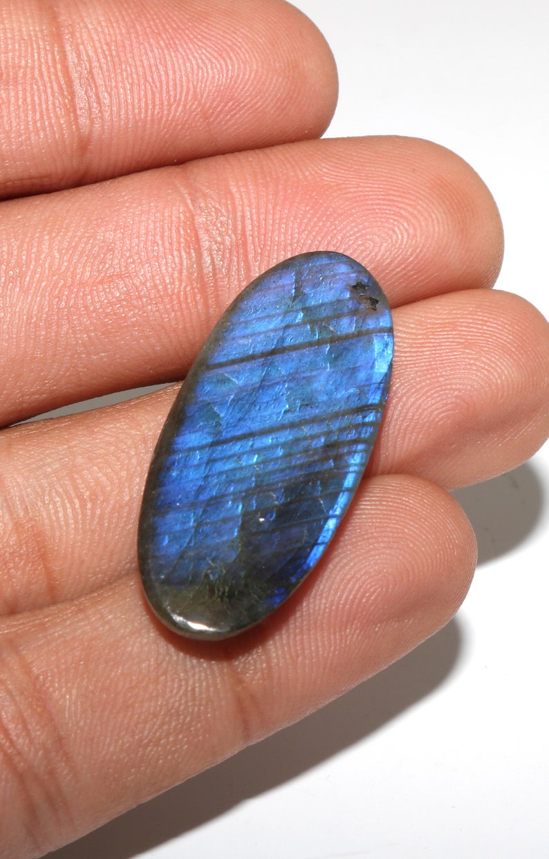 AAA Quality Labradorite Oval Shape Cabochon Weight-23 Measurement-33X14.50X5.50|