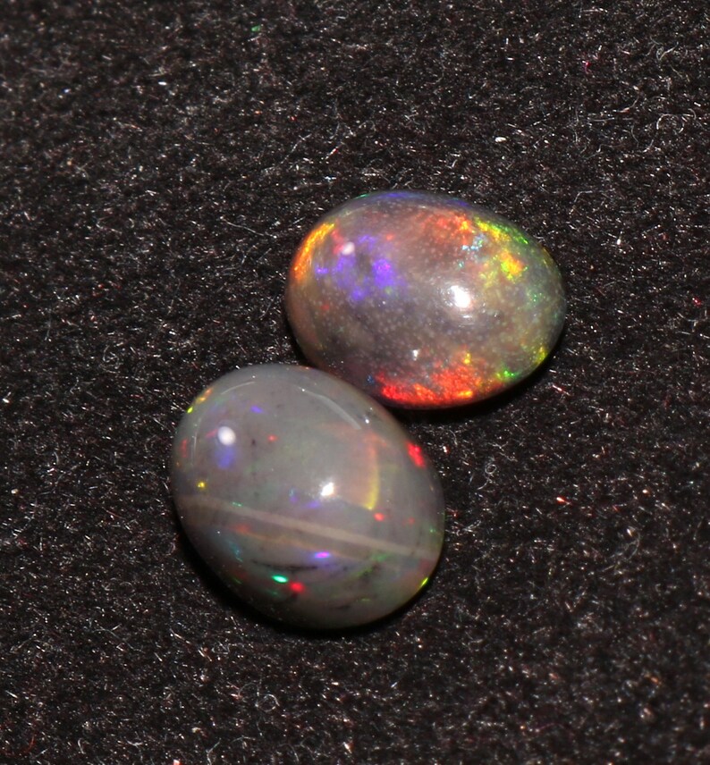 Dyed 9X7 MM Top Quality Natural Ethiopian Opal Welo Fire Gemstone Cabochon 2 Pic October Birthstone-Loose Gemstone 2.90 Carat ..A65