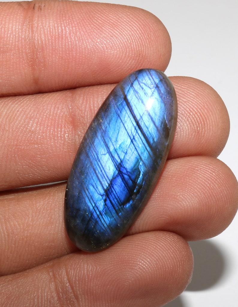 AAA Quality Labradorite Oval Shape Cabochon Weight-23 Measurement-33X14.50X5.50|