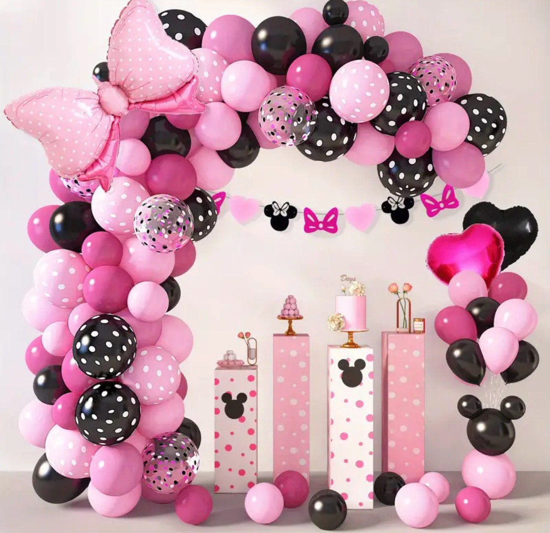  Decoraciones de cumpleaños para mujer, decoraciones de fiesta  de cumpleaños rosa con globos blancos, pancarta de feliz cumpleaños para  despedida de soltera, boda, dama 30, 40 (borgoña) : Hogar y Cocina