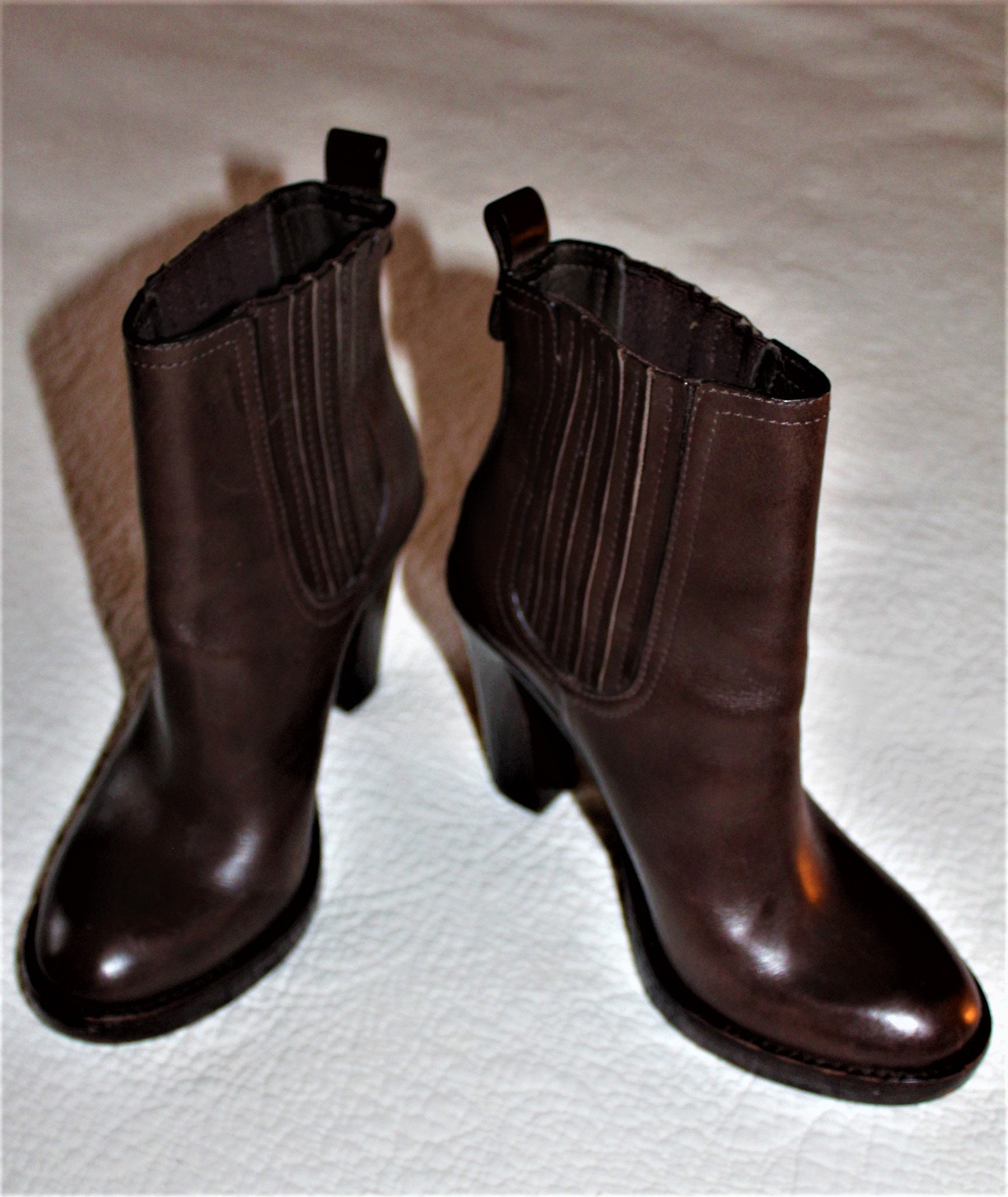 Tory Burch Top Designer High Block Heel Choc Brown Leather - Etsy Norway
